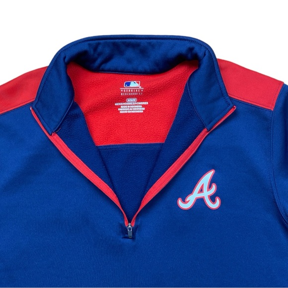 MLB Genuine Merchandise Men's Atlanta Braves 1/4 Zip Pullover Sweater Sz Medium - Picture 7 of 14